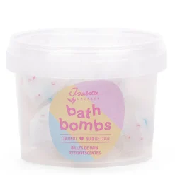 5 Billes De Bain Effervescentes Blanc Avec Paillettes Arc-En-Ciel